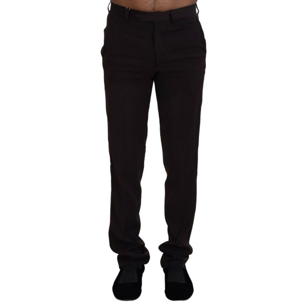 BENCIVENGA Brown Straight Fit Formal Men Men's Pants
